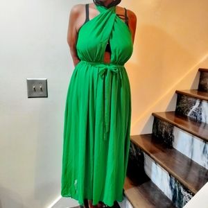 Green Halter Dress